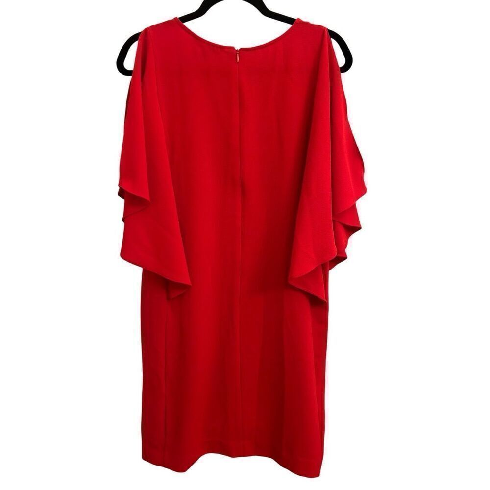 Felicity & Coco Red Shift Dress Flutter Sleeves C… - image 2